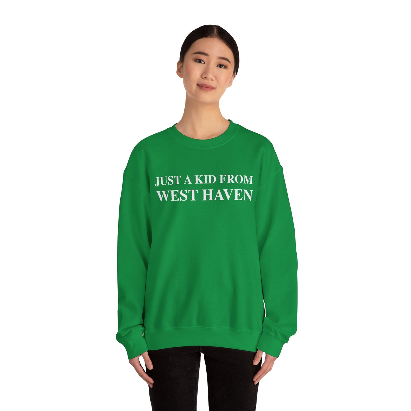 Just a kid from West Haven Unisex Heavy Blend™ Crewneck Sweatshirt