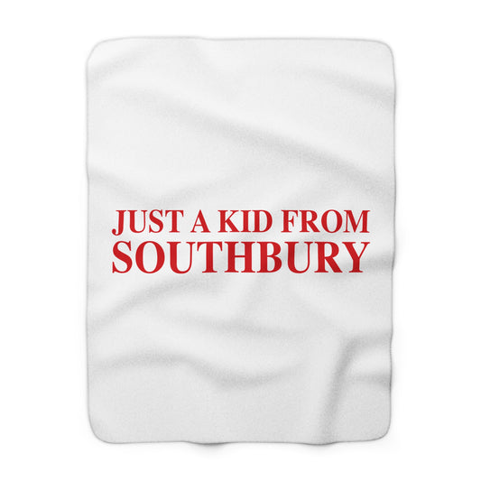 Just a kid from Southbury Sherpa Fleece Blanket