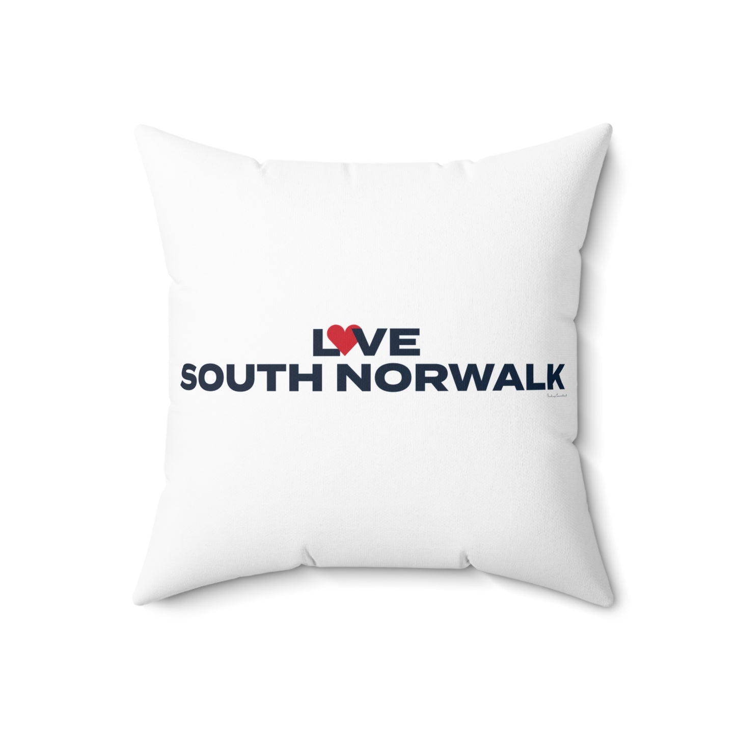 Love South Norwalk Spun Polyester Square Pillow