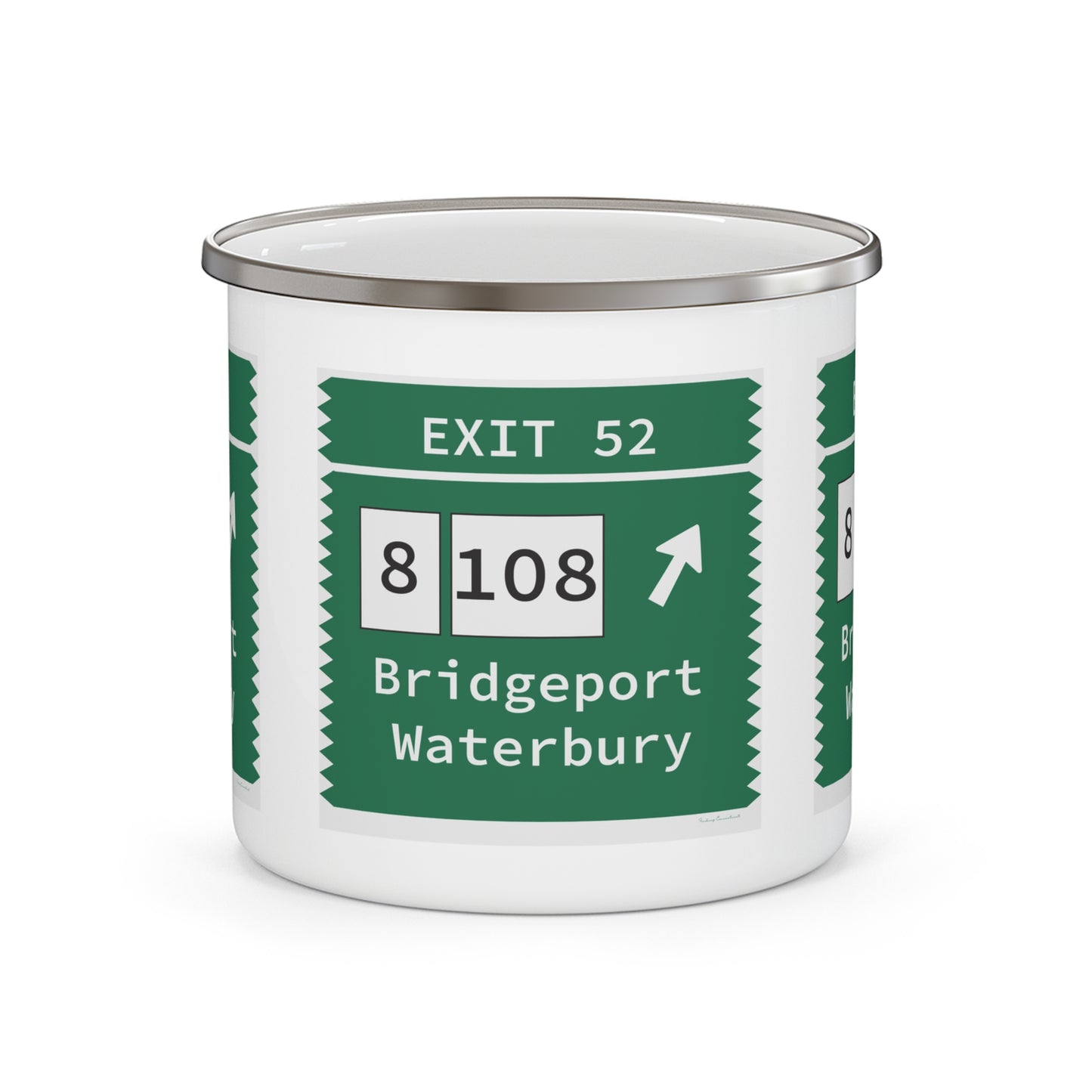 Vintage Merritt Parkway Exit 52 Sign Enamel Camping Mug