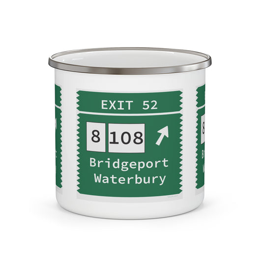 Vintage Merritt Parkway Exit 52 Sign Enamel Camping Mug