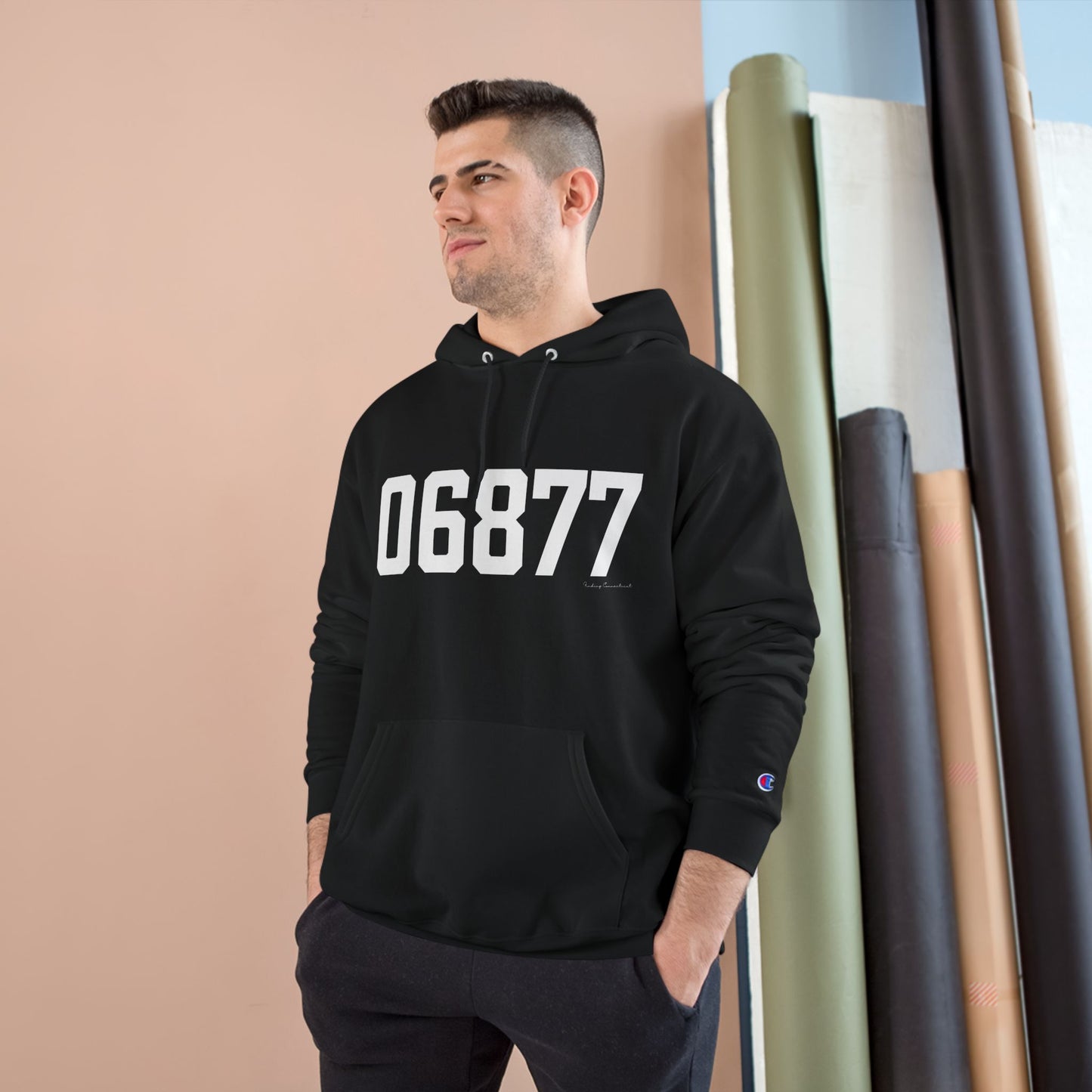 06877 Ridgefield CT Zip Code Champion Hoodie Sweatshirt