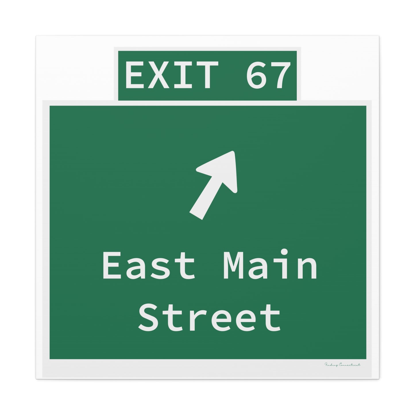 Vintage WCP Exit 67 Sign Matte Canvas, Stretched, 1.25"