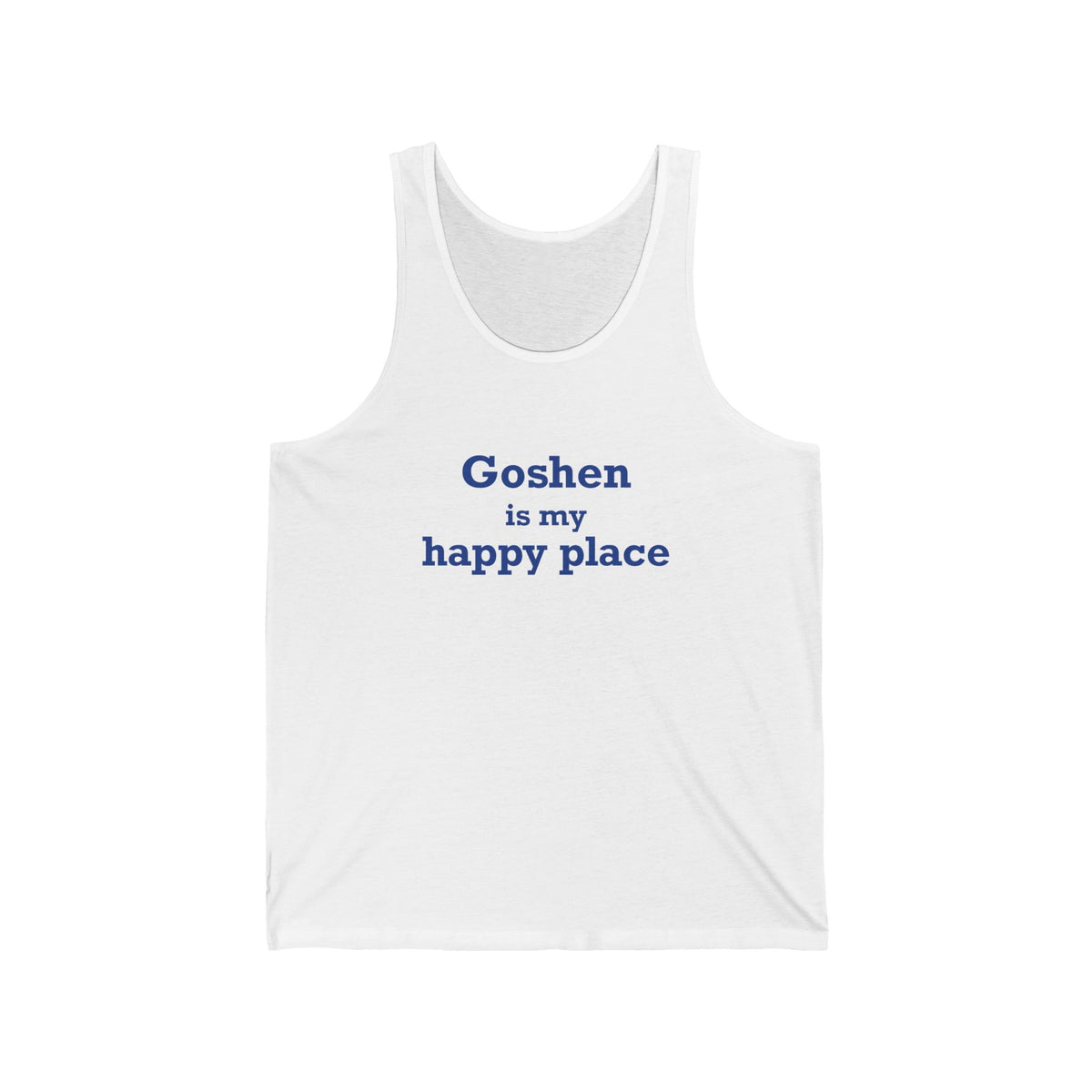 Goshen is My Happy Place Unisex Jersey Tank Top