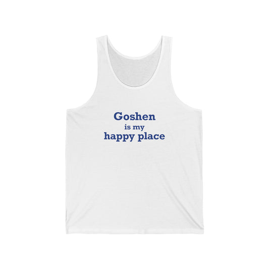 Goshen is My Happy Place Unisex Jersey Tank Top