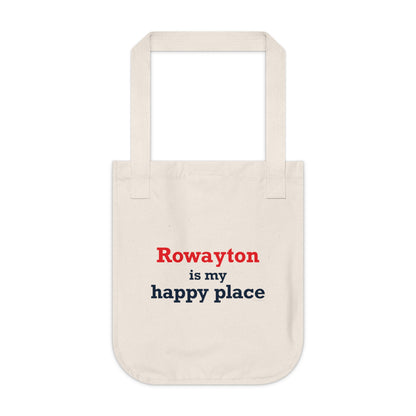 Rowayton is My Happy Place Organic Canvas Tote Bag