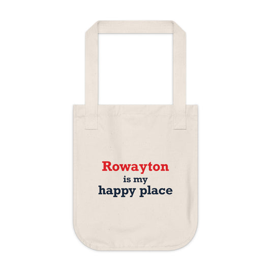 Rowayton is My Happy Place Organic Canvas Tote Bag
