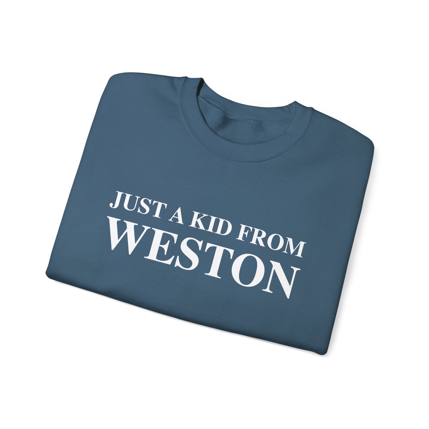 Just a kid from Weston Unisex Heavy Blend™ Crewneck Sweatshirt