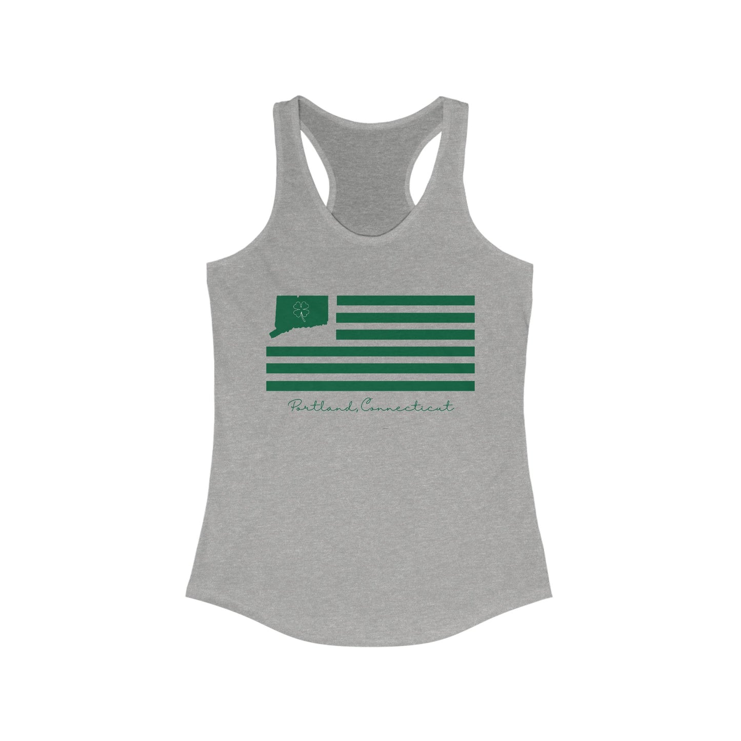 Portland Connecticut St. Patrick’s Day Flag Women's Ideal Racerback Tank Top