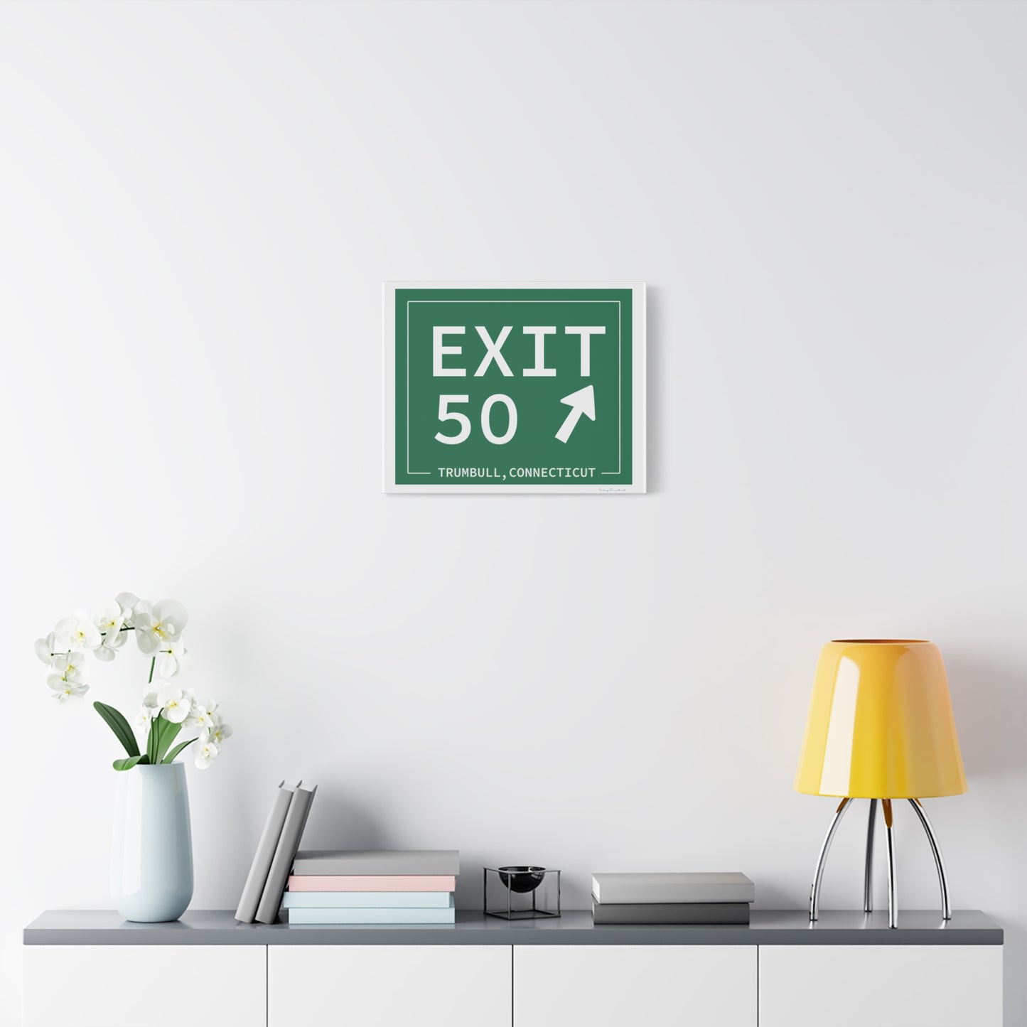 Vintage Exit 50  Merritt Parkway Sign Matte Canvas, Stretched, 1.25"