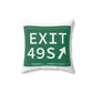 Vintage Exit 49S  Merritt Parkway Sign Spun Polyester Square Pillow