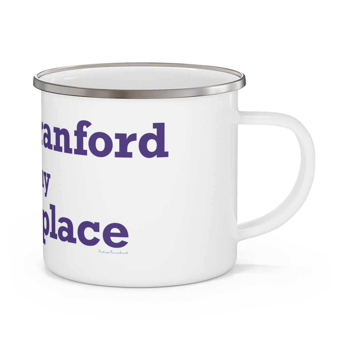 North Branford is My Happy Place Enamel Camping Mug