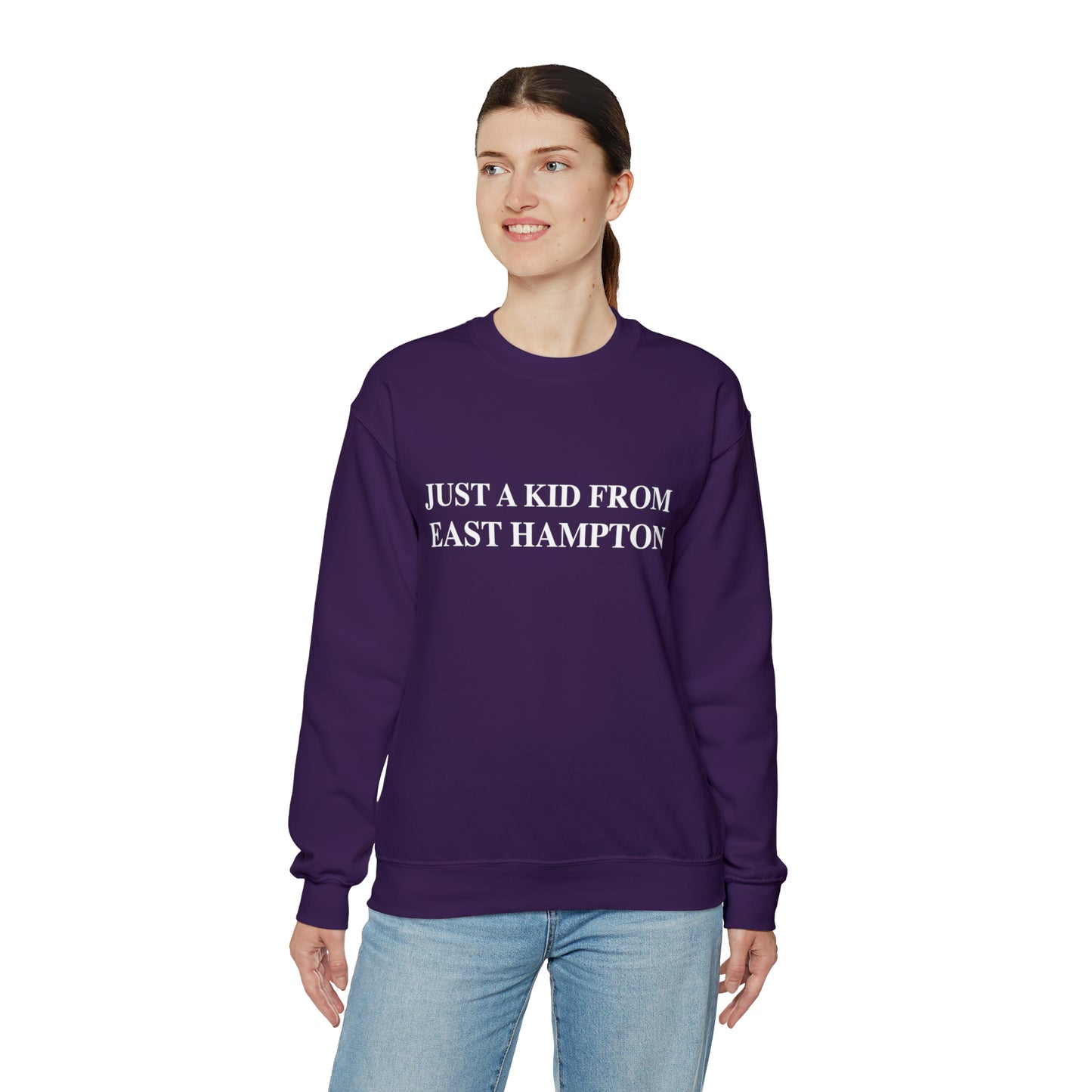 Copy of Just a kid from East Hampton Unisex Heavy Blend™ Crewneck Sweatshirt (white)