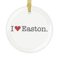 I Heart Easton. Glass Ornaments