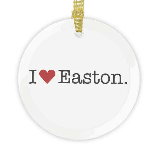 I Heart Easton. Glass Ornaments