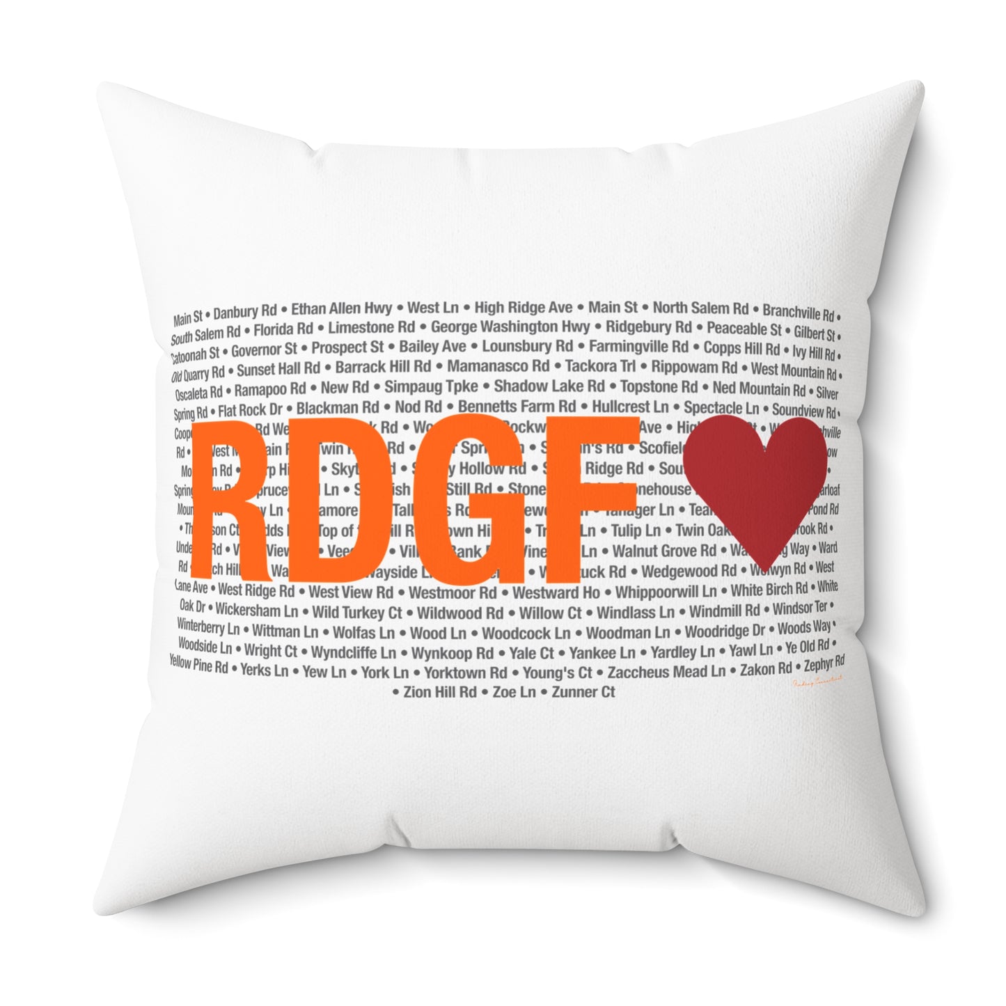 Ridgefield Love Spun Polyester Square Pillow