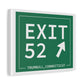 Vintage Exit 52  Merritt Parkway Sign Matte Canvas, Stretched, 1.25"