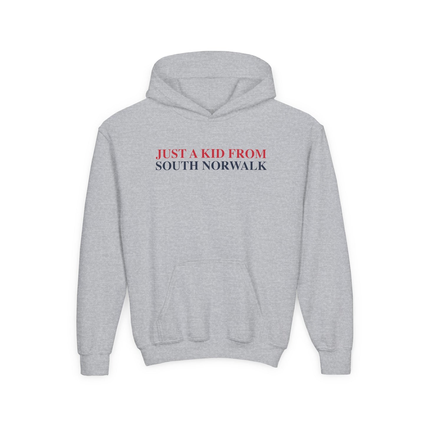 Just a kid from South Norwalk Youth Heavy Blend Hooded Sweatshirt