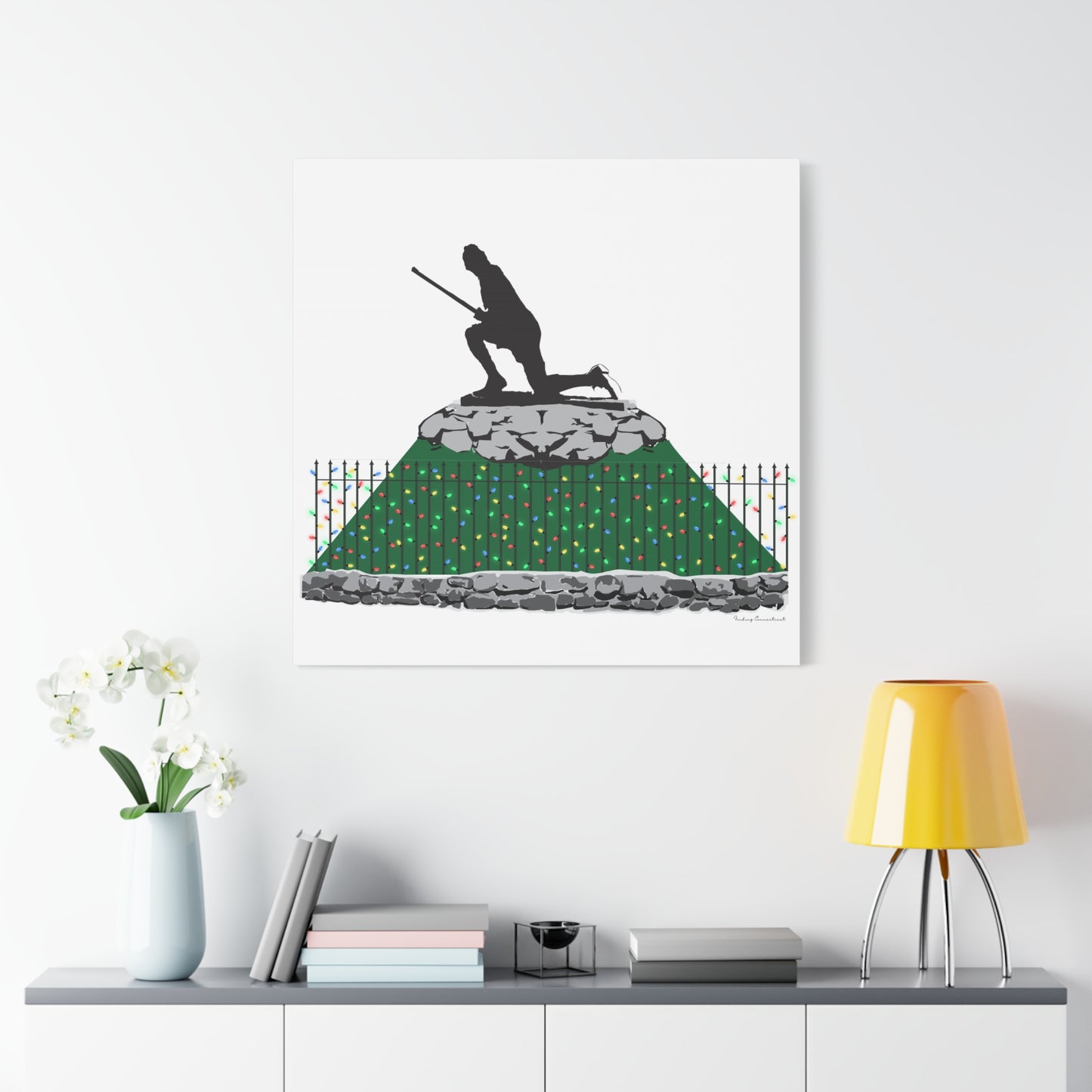 Minuteman Holiday Lights Matte Canvas, Stretched, 1.25"