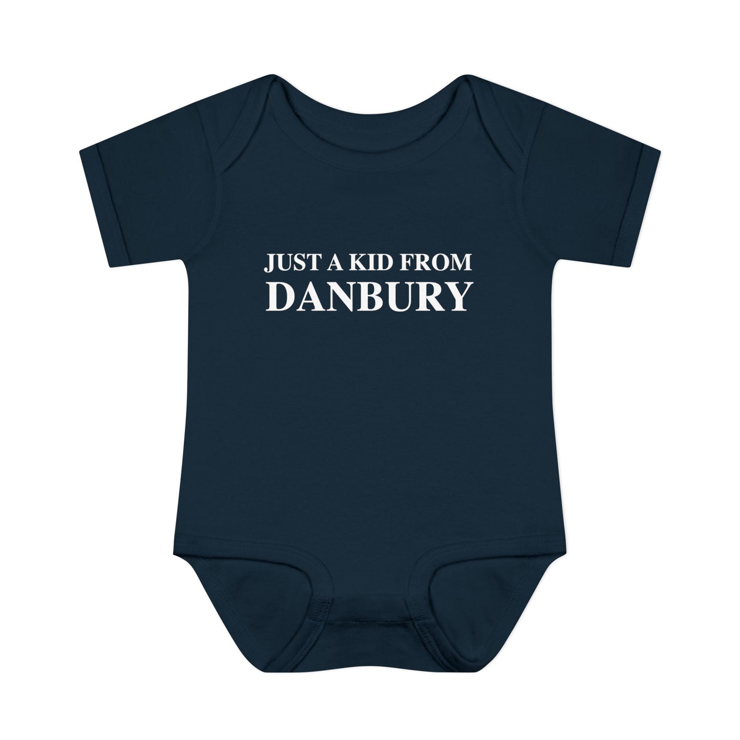 Just a kid from Danbury Infant Baby Rib Bodysuit