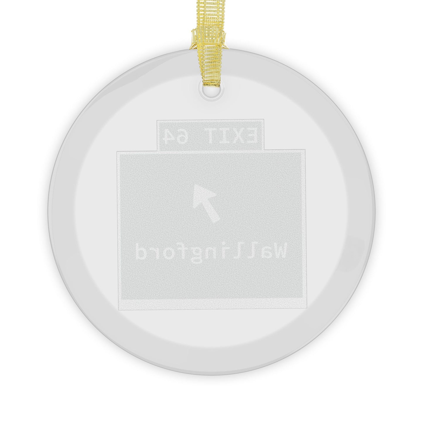 Vintage WCP Exit 64 Sign Glass Ornaments