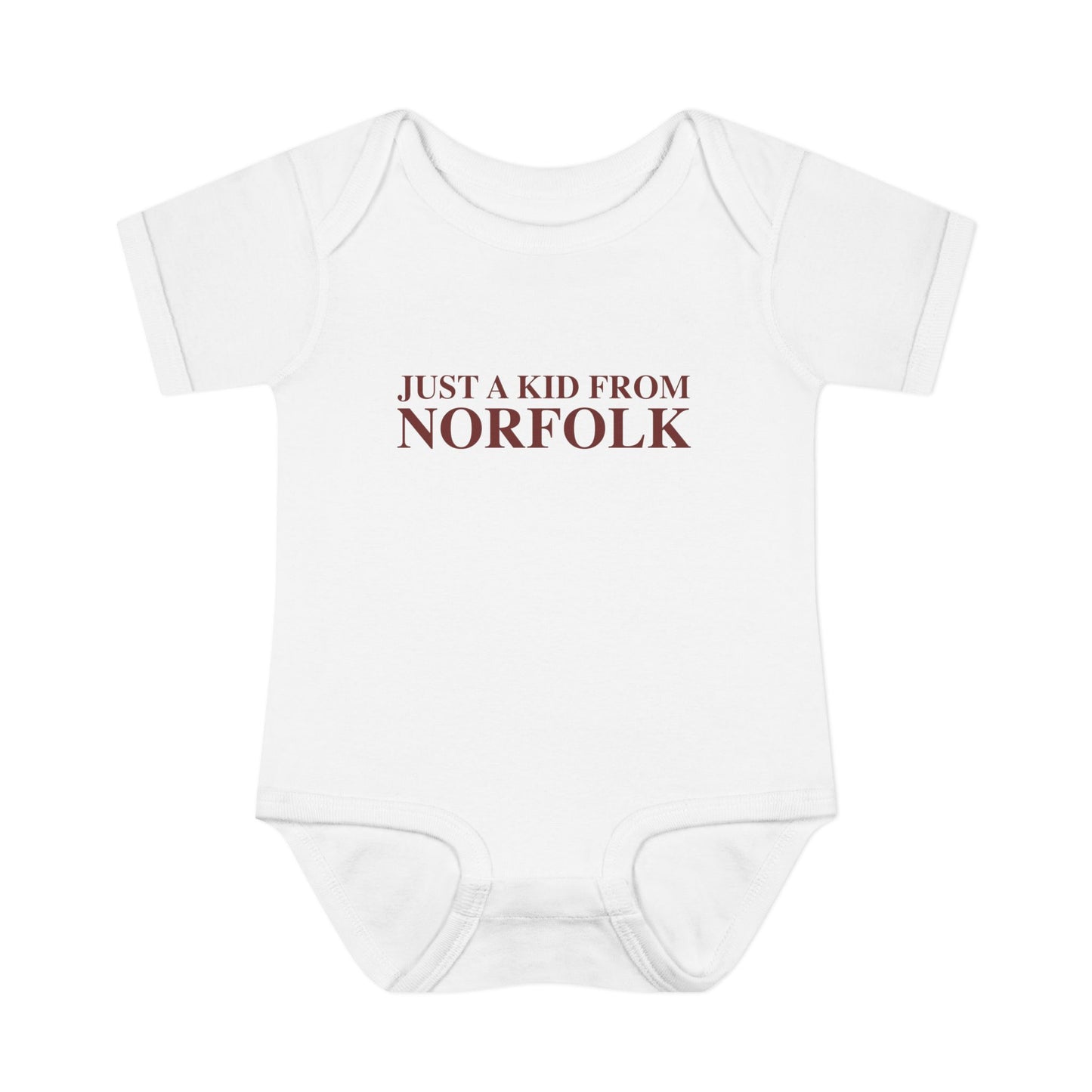 Just a kid from Plymouth Infant Baby Rib Bodysuit
