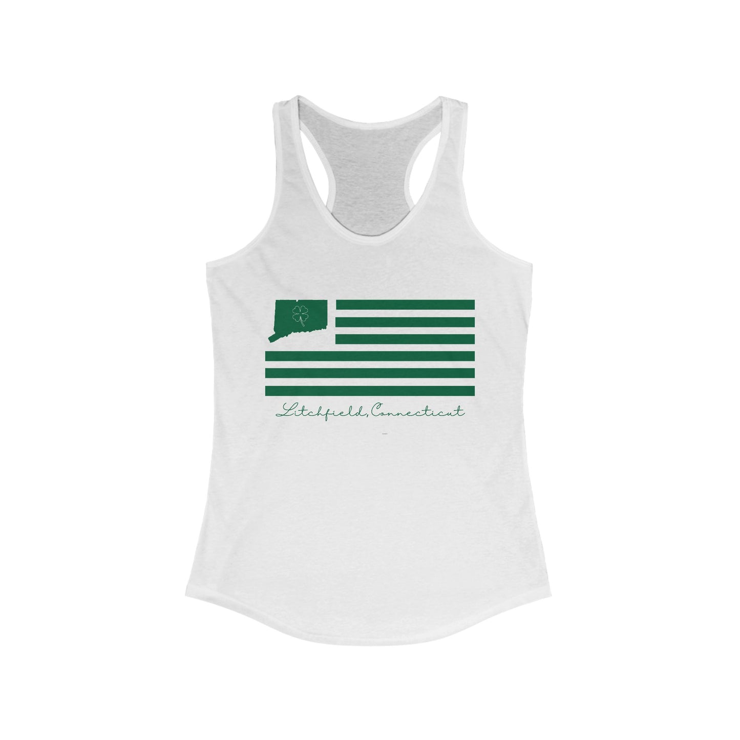 Litchfield Connecticut St. Patrick’s Day Flag Women's Ideal Racerback Tank Top