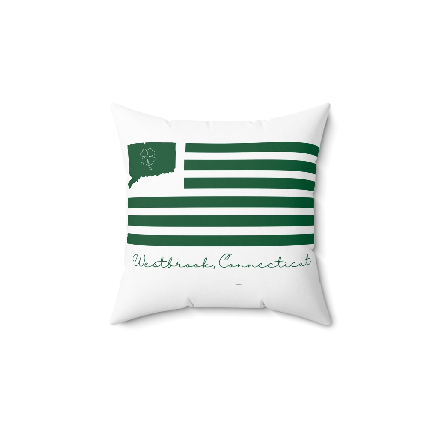 Westbrook Connecticut St. Patrick’s Day Flag Spun Polyester Square Pillow
