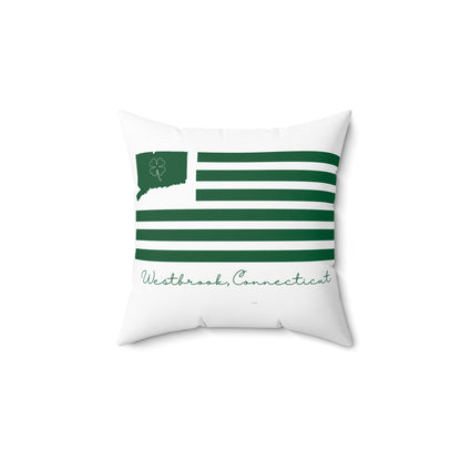 Westbrook Connecticut St. Patrick’s Day Flag Spun Polyester Square Pillow