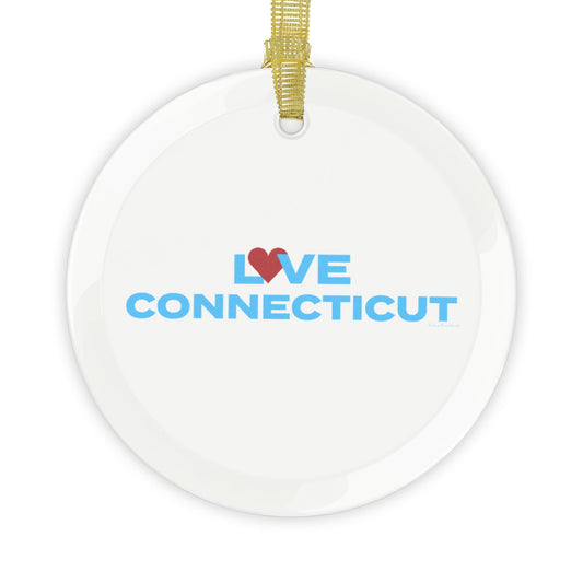 Love Connecticut Glass Ornaments