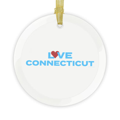 Love Connecticut Glass Ornaments