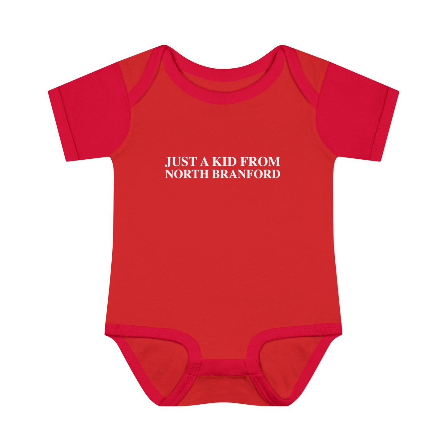 Just a kid from North Branford Infant Baby Rib Bodysuit