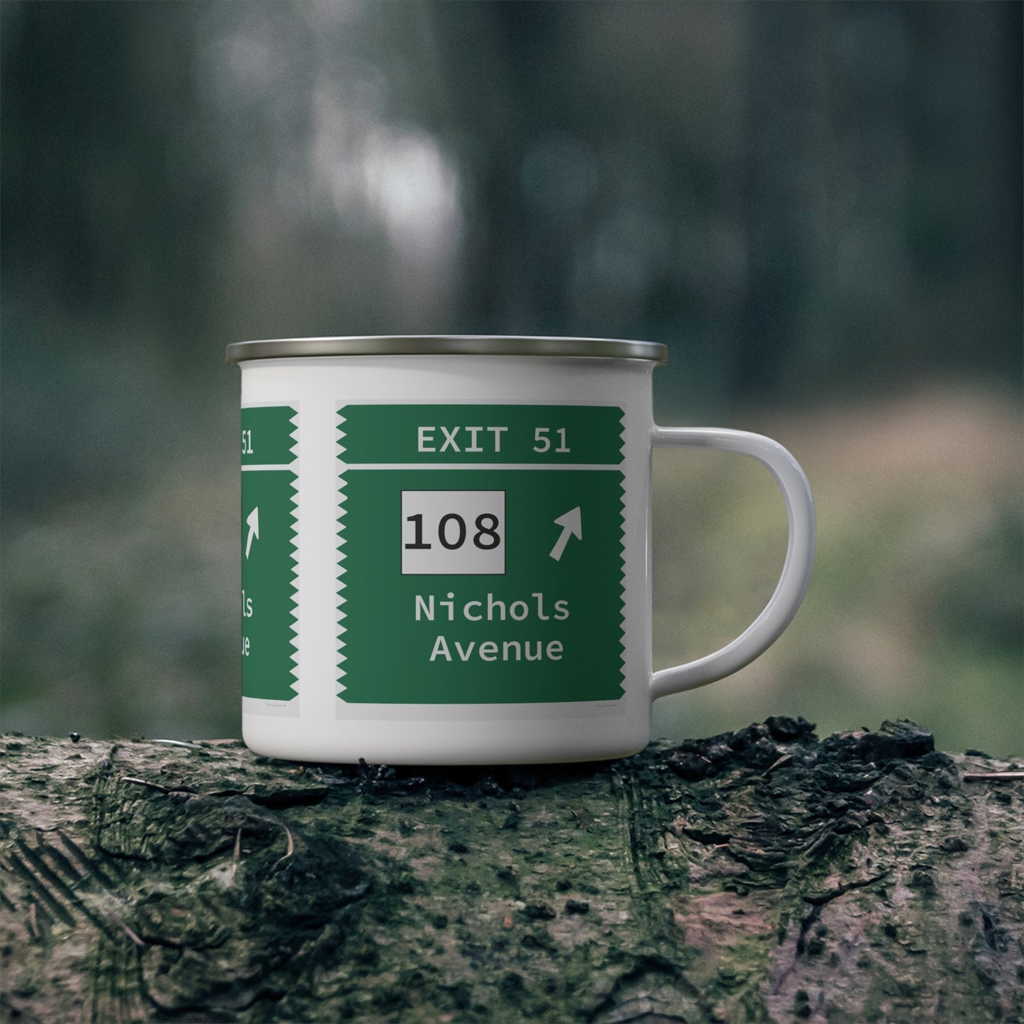 Vintage Merritt Parkway Exit 51 Sign Enamel Camping Mug