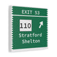 Vintage Merritt Parkway Exit 53 Sign Matte Canvas, Stretched, 1.25"