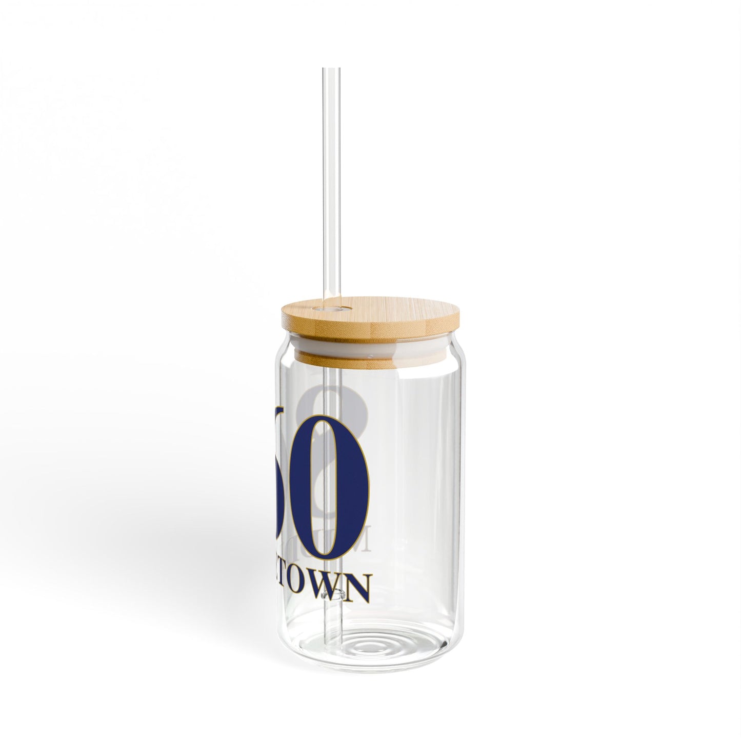 860 Middletown Glass Can with Straw and Lid, 16oz