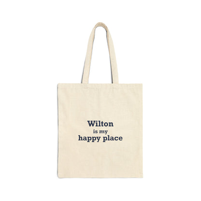 Wilton is my Happy Place Cotton Canvas Tote Bag