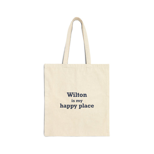 Wilton is my Happy Place Cotton Canvas Tote Bag