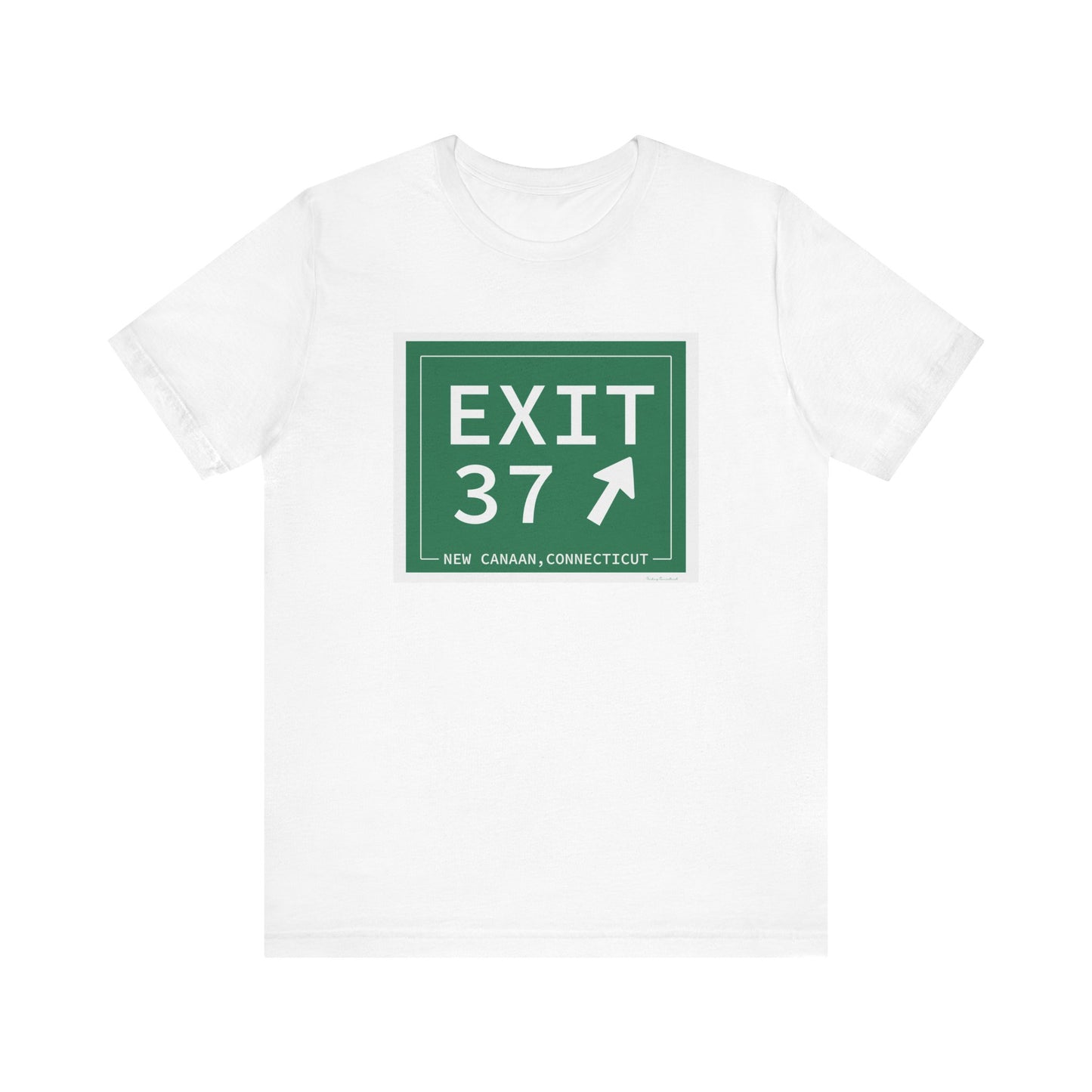 Vintage Exit 37 Merritt Parkway Sign Unisex Jersey Short Sleeve T-Shirt