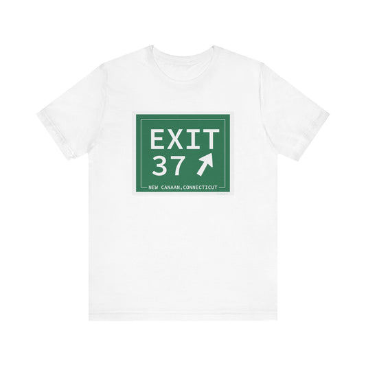 Vintage Exit 37 Merritt Parkway Sign Unisex Jersey Short Sleeve T-Shirt