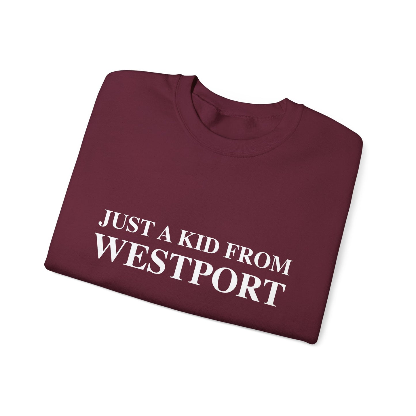 Just a kid from Westport Unisex Heavy Blend™ Crewneck Sweatshirt