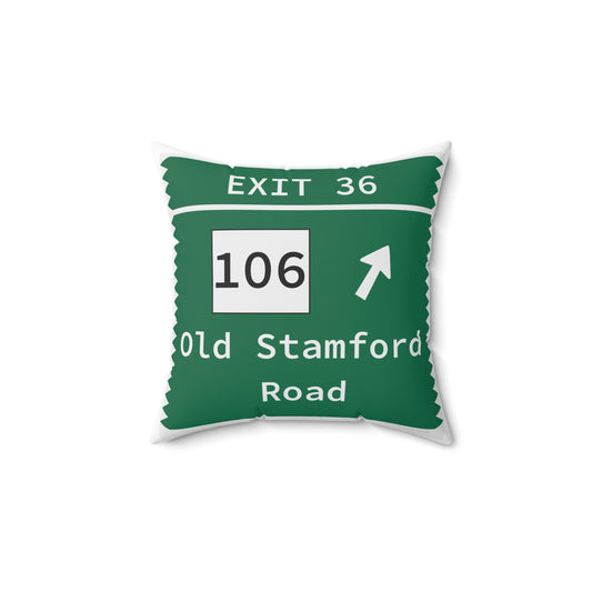 Vintage Merritt Parkway Exit 36 Sign Spun Polyester Square Pillow