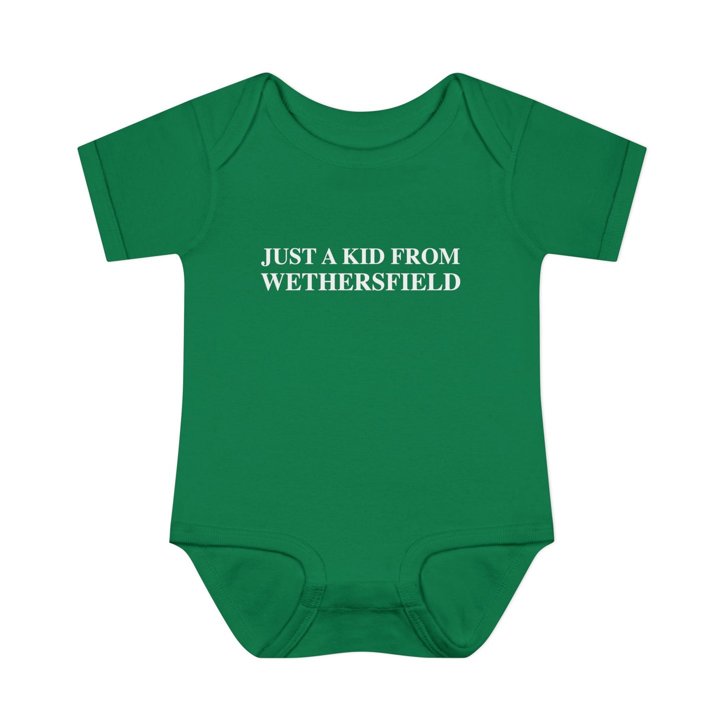 Just a kid from Wethersfield Infant Baby Rib Bodysuit
