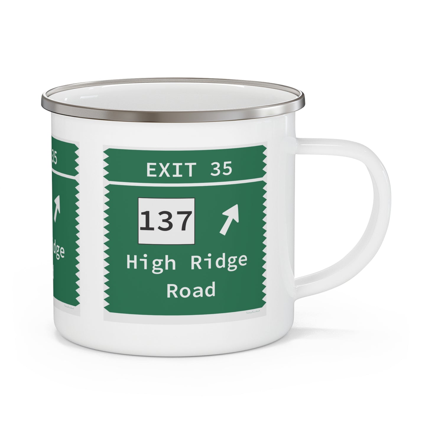 Vintage Merritt Parkway Exit 35 Sign Enamel Camping Mug