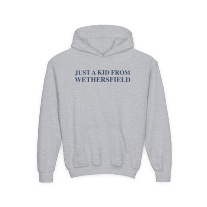 Just a kid from Wethersfield Youth Heavy Blend Hooded Sweatshirt