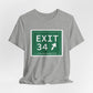 Vintage Exit 34 Merritt Parkway Sign Unisex Jersey Short Sleeve T-Shirt