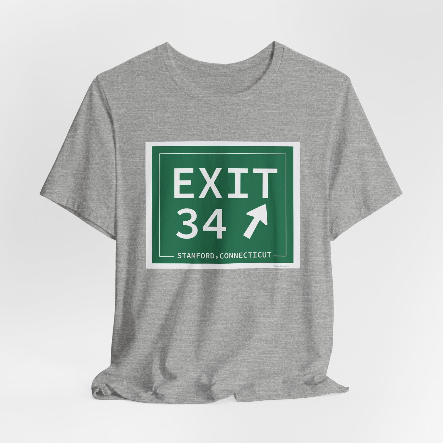 Vintage Exit 34 Merritt Parkway Sign Unisex Jersey Short Sleeve T-Shirt