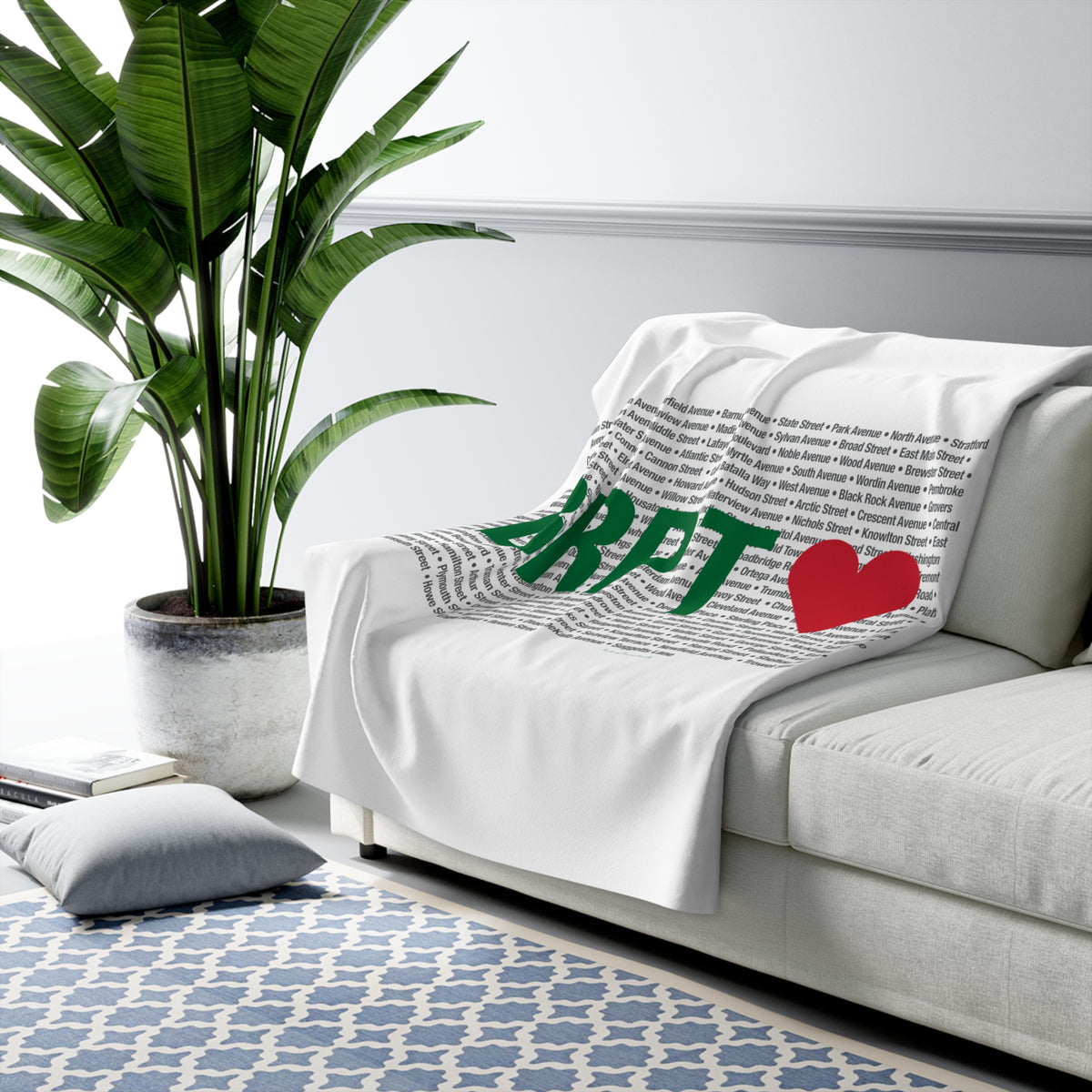 Bridgeport Love Sherpa Fleece Blanket