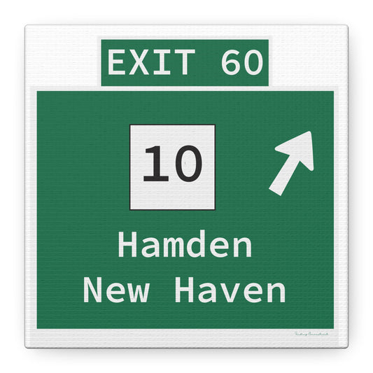 Vintage WCP Exit 60 Sign Matte Canvas, Stretched, 1.25"