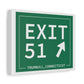 Vintage Exit 51  Merritt Parkway Sign Matte Canvas, Stretched, 1.25"