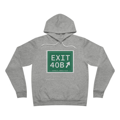 Vintage Exit 40B Merritt Parkway Sign Unisex Sponge Fleece Pullover Hoodie
